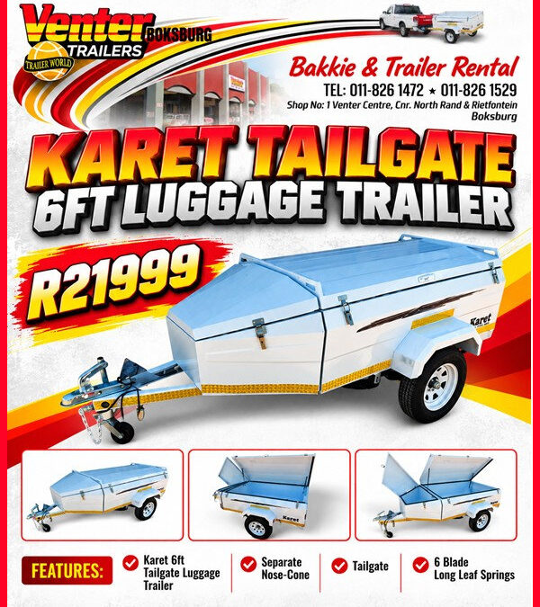 KARET TAILGATE 6FT LUGGAGE TRAILER for sale